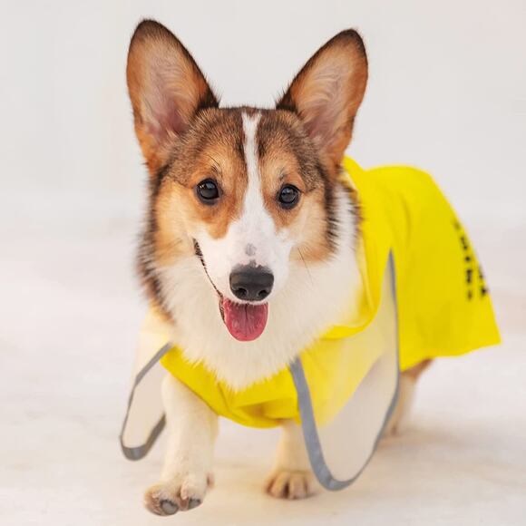Waterproof Pet Dog Rain Coat Reflective Coat Vest Jacket Hooded Raincoat Clothes - Picture 9 of 11